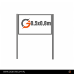 Tablica informacyjna 0,5x0,8m z blachy ocynkowanej ze stelażem