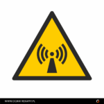 Naklejka "Ostrzeżenie przed promieniowaniem niejonizującym"