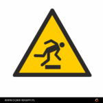 Naklejka "Ostrzeżenie przed niebezpieczeństwem potknięcia się"
