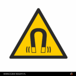 Naklejka "Ostrzeżenie przed silnym polem magnetycznym"