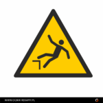Naklejka "Ostrzeżenie przed upadkiem"